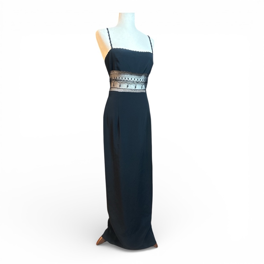 Vintage Cache Black Maxi Dress with Lace Detail